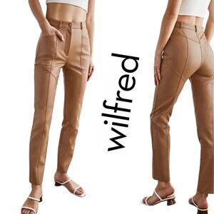 Wilfred, Aritzia, Rebel Pant, High-waisted Vegan Leather Pants, Tan, Brown